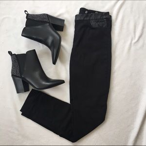 J. Crew "Dannie" leather trimmed skinny pants sz 2