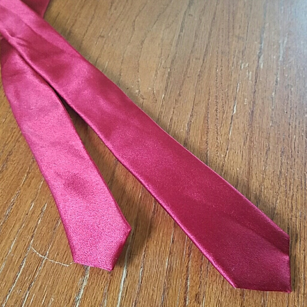 Thin Red Silky Tie