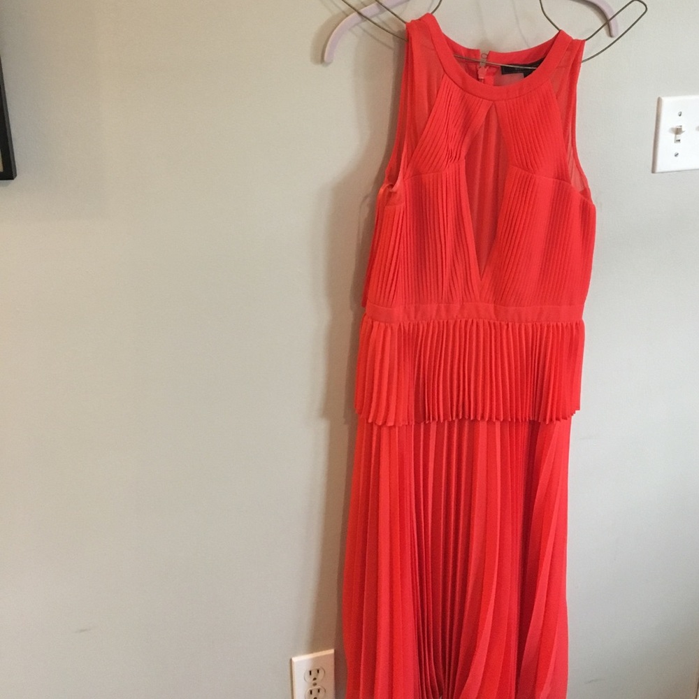 Coral BCBG pleated dress