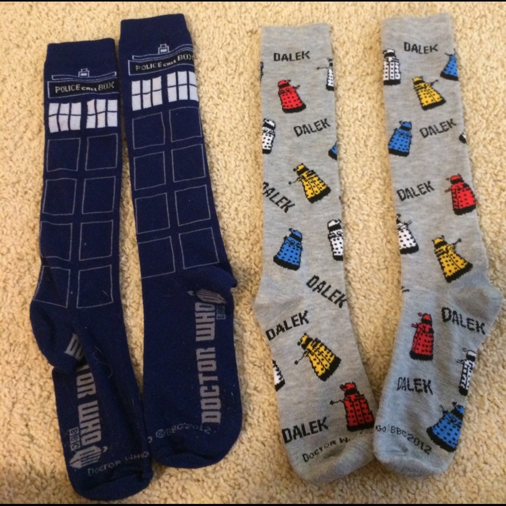 Two Pair of Doctor Who Socks