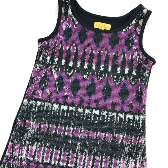 Nicole Miller Tops - Nicole Miller Sequined Tunic Tank Top Tribal