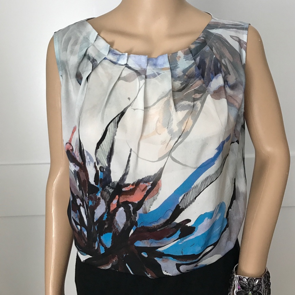 Sleeveless Silk Top Size L