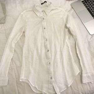 brandy melville white button up tee