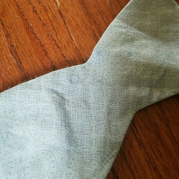 Light Blue Subtle Pattern Bowtie - Picture 4 of 4