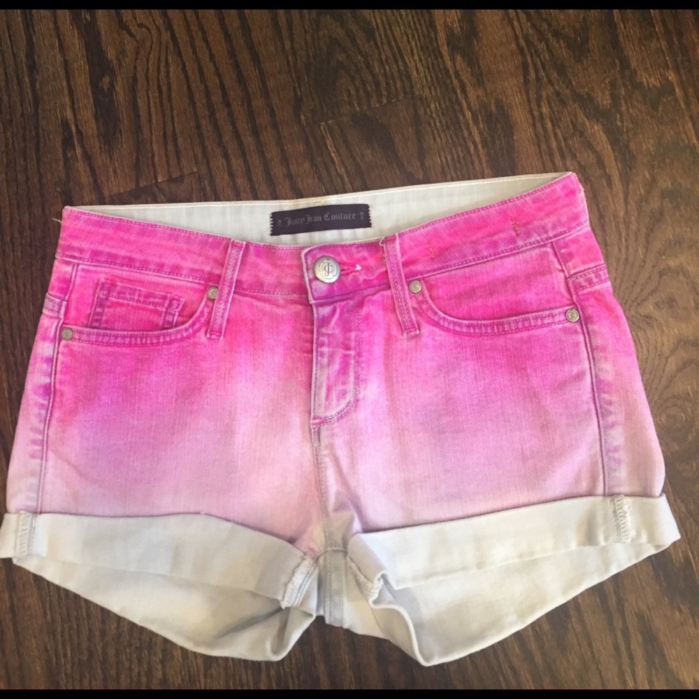 Juicy Jean Couture Pink Ambre Denim Shorts Sz 24