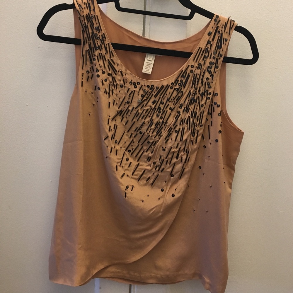J. Crew blush silk sequin top