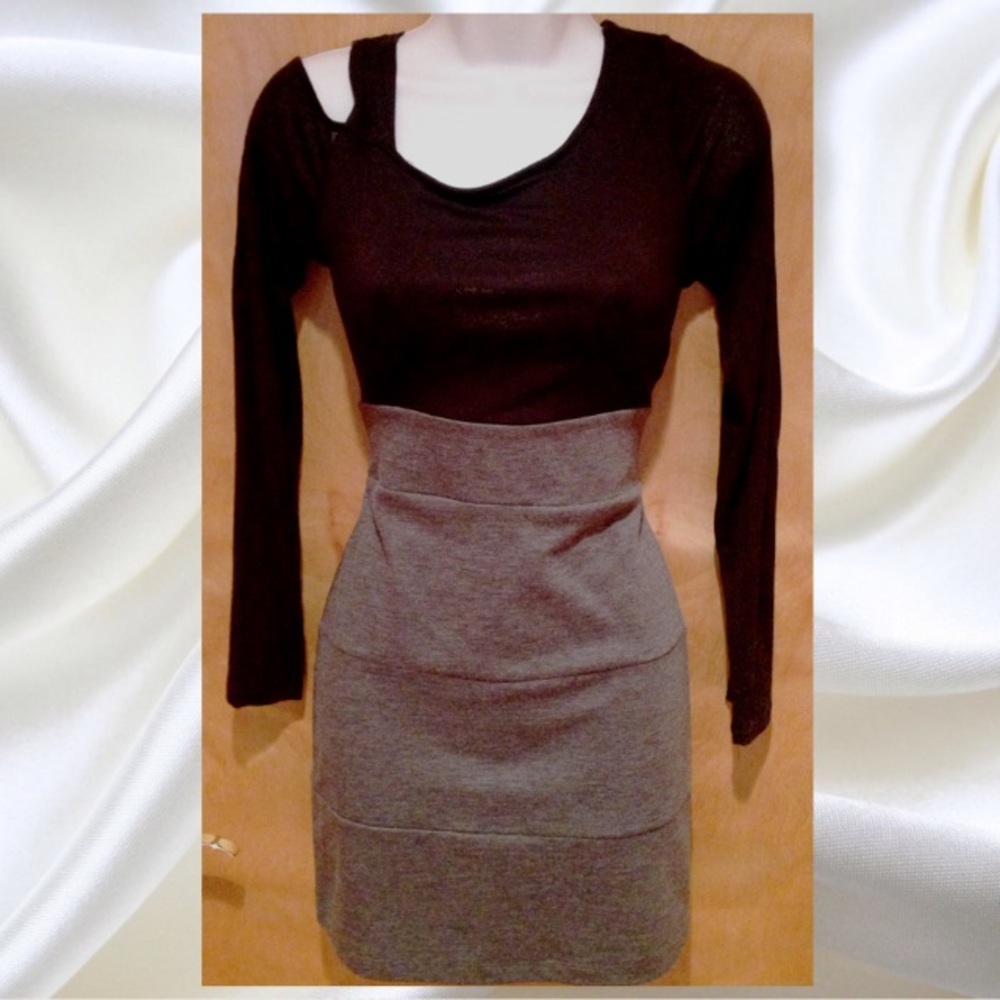 Cold shoulder color block dress 👗