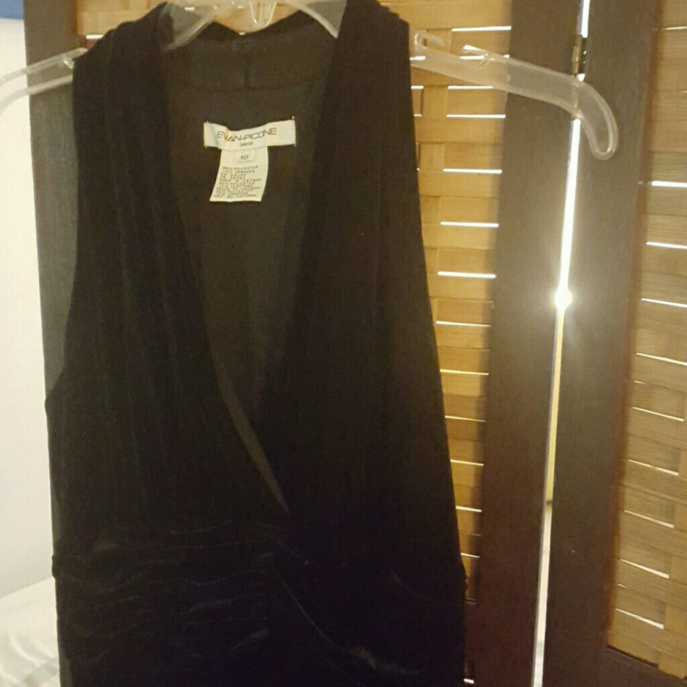 Black velvet halter dress