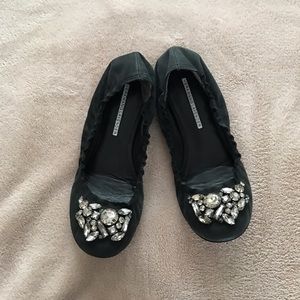 Vera Wang Lavender bling embellished slipper flats