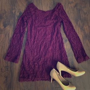 Scoop back lace dress