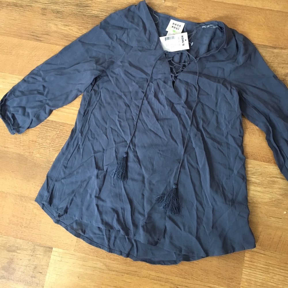 Icy/Bijou Blue Neon Soul blouse