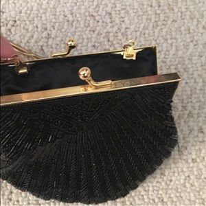 Formal black beaded purse