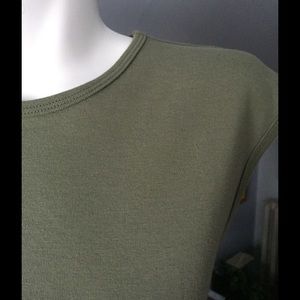 J. Crew cap sleeve T-shirt in olive green