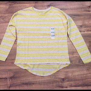 Yellow and white striped long sleeve