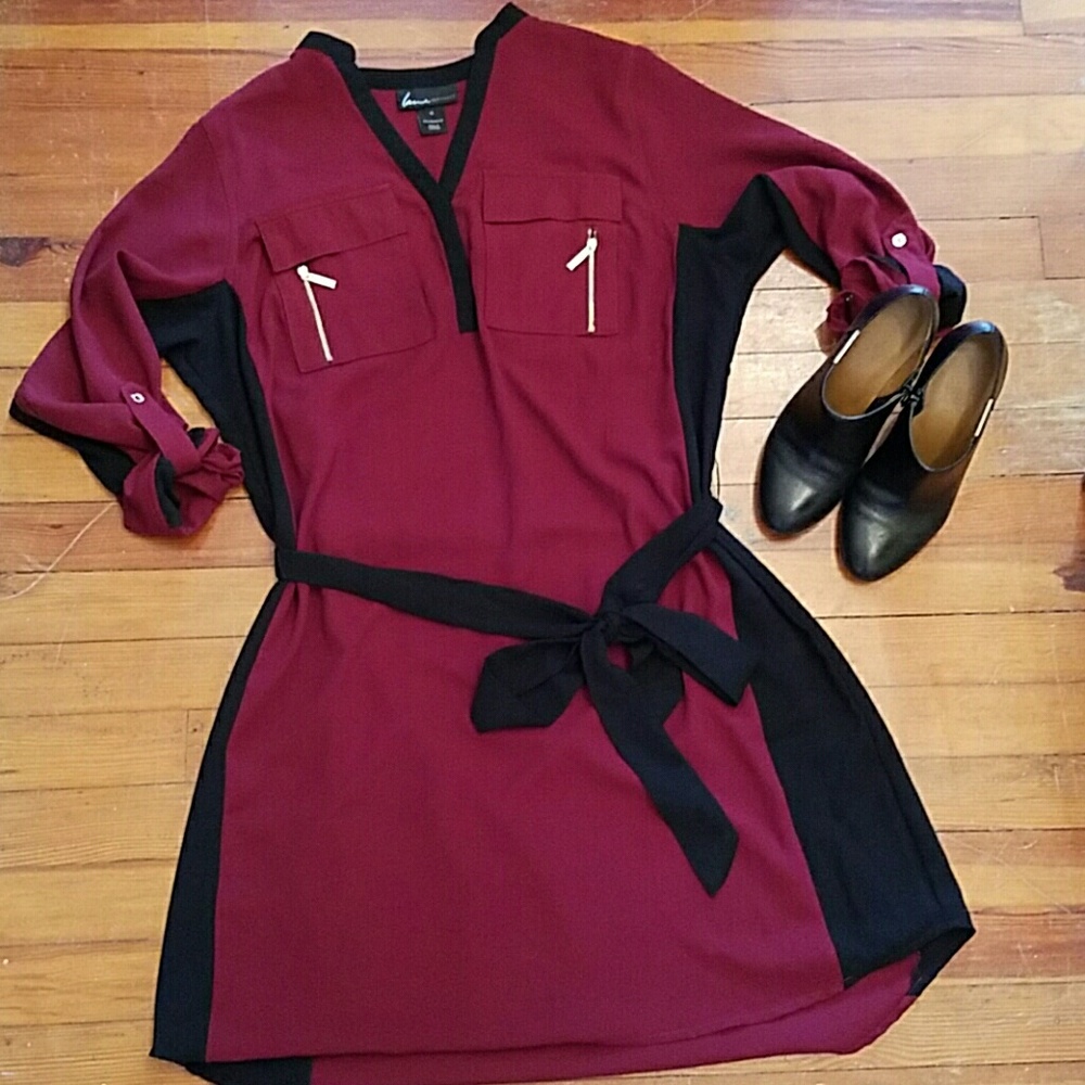 Dark Red and Black Lane Bryant Dress Size 16