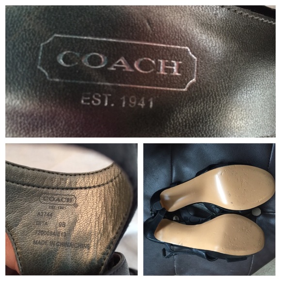 Coach open toe heels with 1 1/2" platform. - Picture 4 of 8