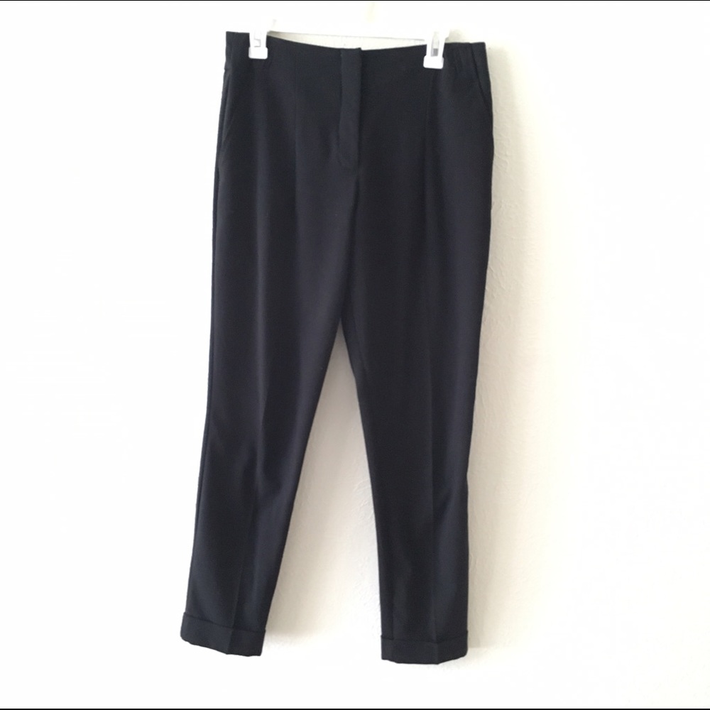 Black, peated skinny trousers dress pants -F21