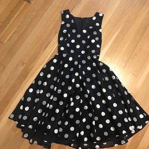 Navy Polka Dot Dress