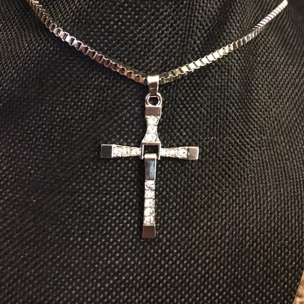 Fast and furious cross with necklace