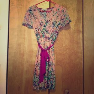 Pink floral dress