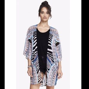 Express multicolor sheer kimono