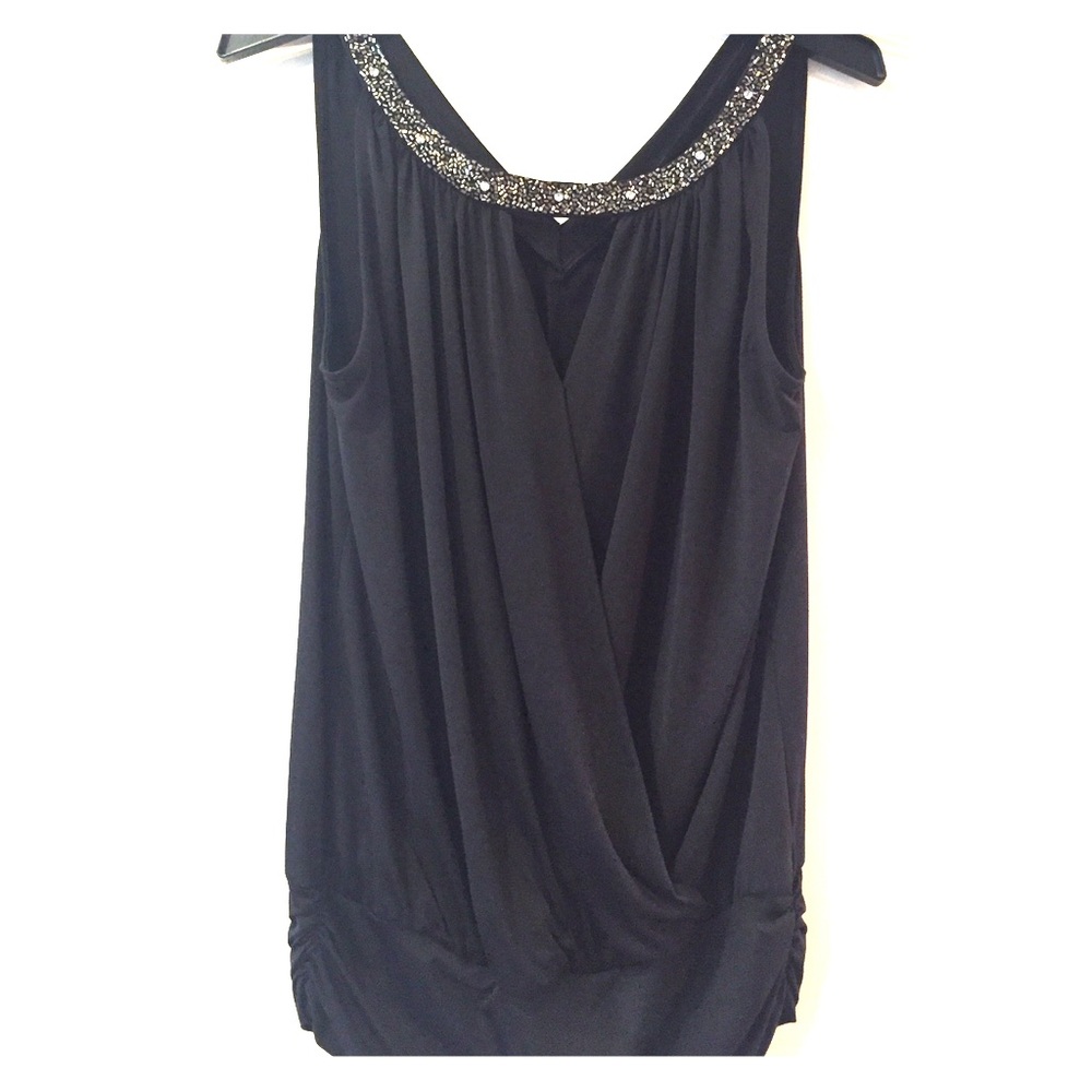 Express Black Drape Blouse