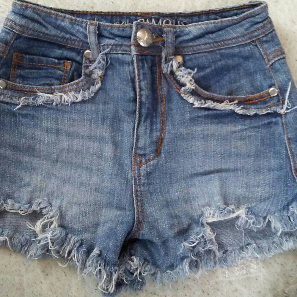 High waisted frayed jean shorts!