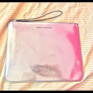 Armani Exchange Silver wristlet