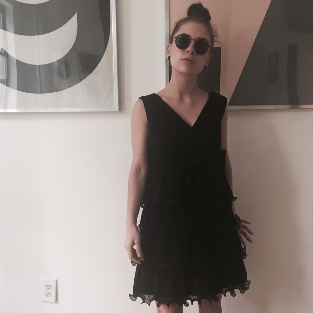 Vintage mod tiered dress w/ bow
