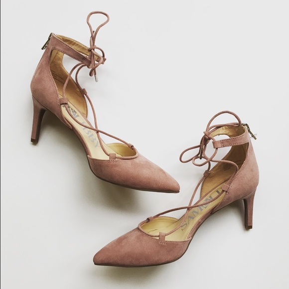 Sam & Libby Omni Ghillie pink mid heel pumps - Picture 2 of 7