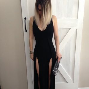 Sexy black maxi dress