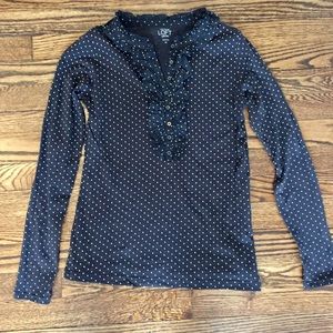 LOFT Polka Dot Ruffle Long Sleeve