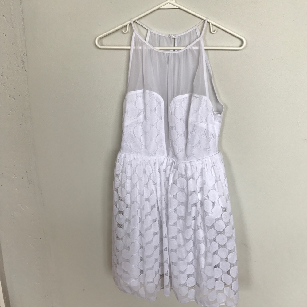Asos White Sleeveless Pattern Dress