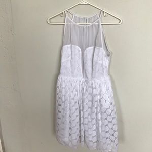 Asos White Sleeveless Pattern Dress