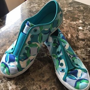Coach Teal and Blue Laceless Sneakers