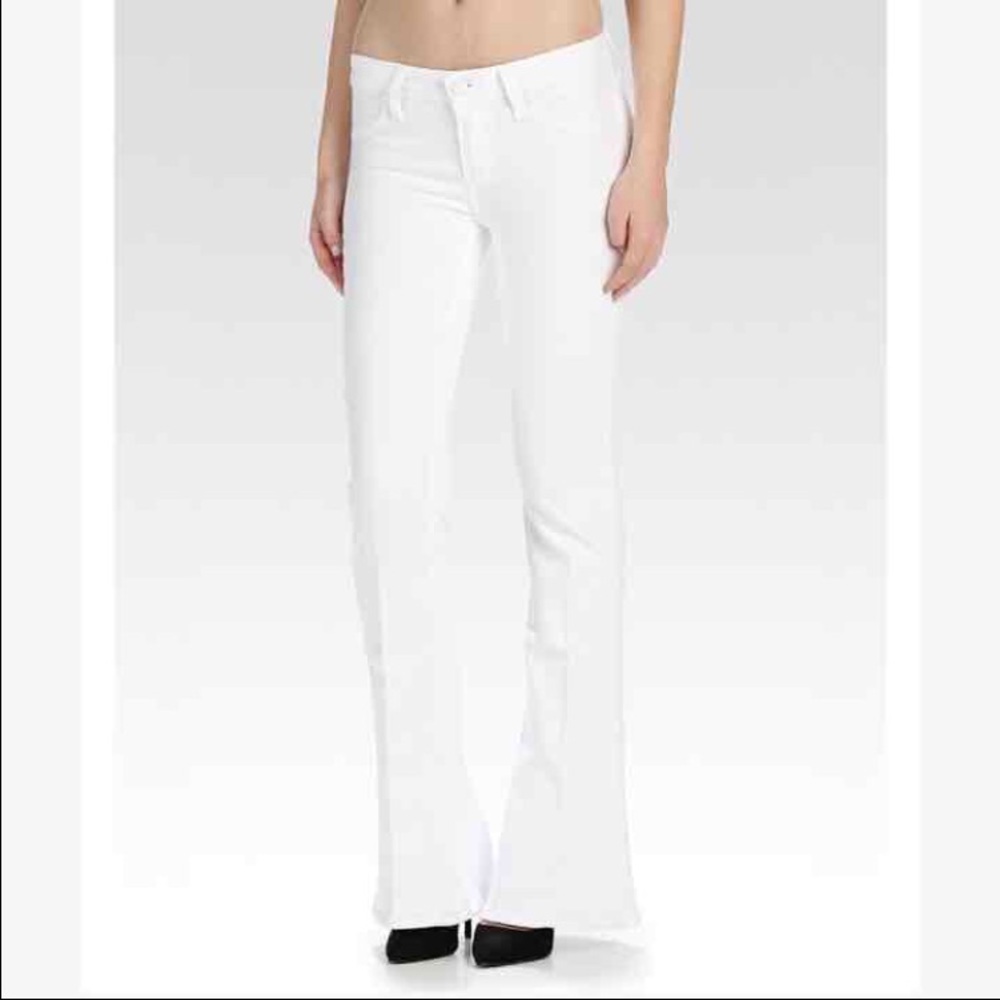 White Flared Petite Paige Lou Lou Denim Jeans
