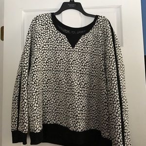 Black and white long sleeve sweater
