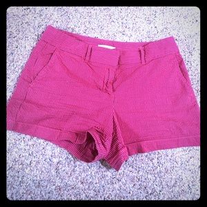 Ann Taylor Loft Red Seer Sucker Shorts