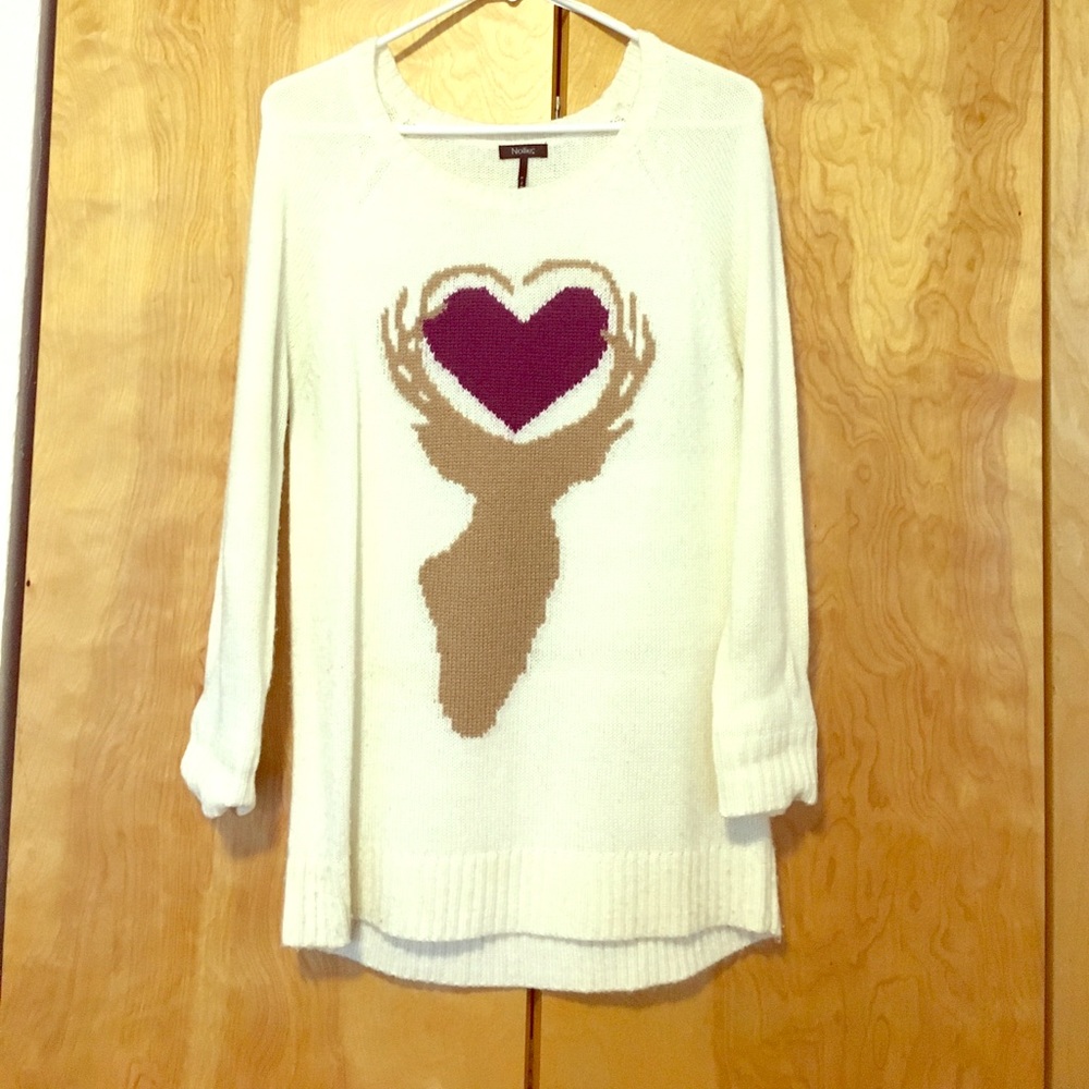 Deer detail tunic style sweater