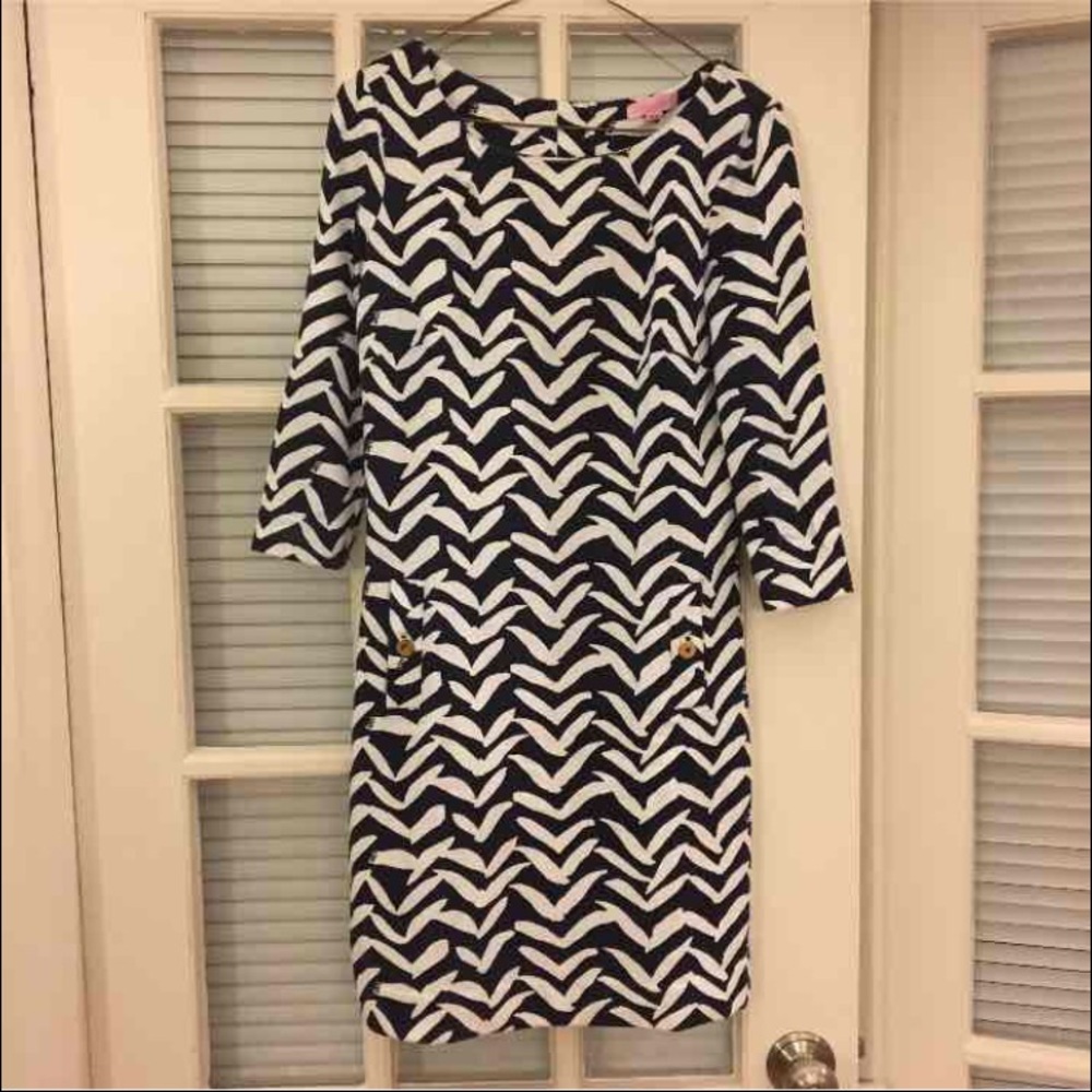Navy and White Lilly Pulitzer Shift Dress