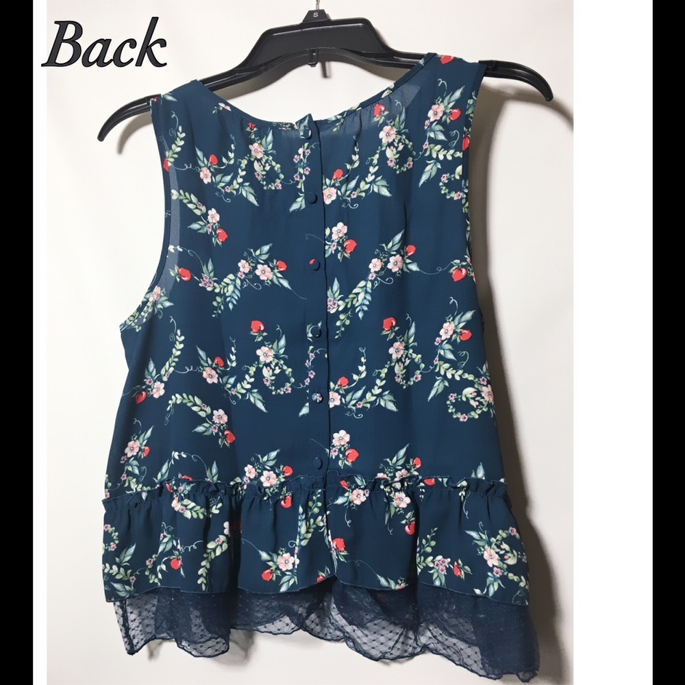 SALE LC Lauren Conrad "Snow White" Blue Crop Top - Picture 6 of 8
