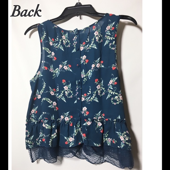 SALE LC Lauren Conrad "Snow White" Blue Crop Top - Picture 6 of 8