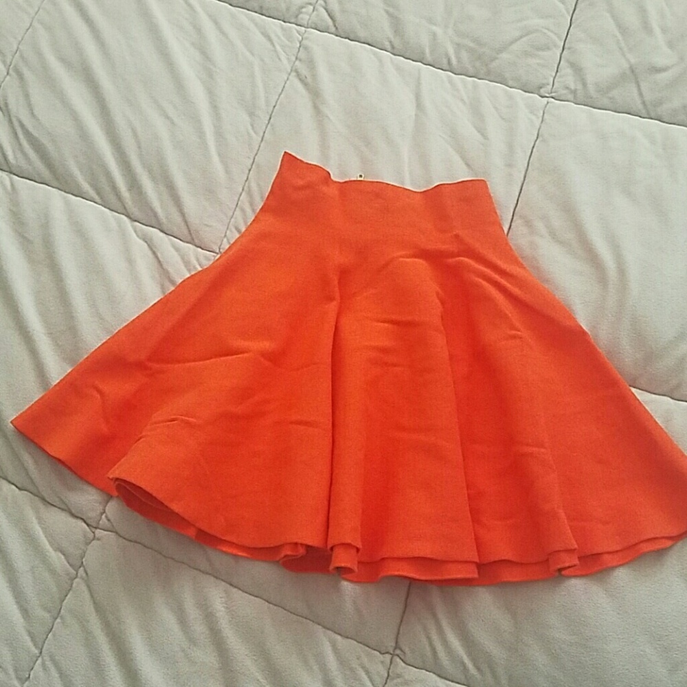 Orange high waisted skirt