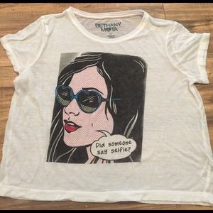 White Bethany Mota t-shirt