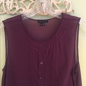 Sheer Theory Sleeveless Blouse in Merlot!