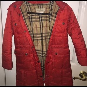 Girls Red burberry jacket