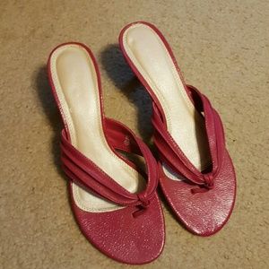 Maurices raspberry colored kitten heels, size 10