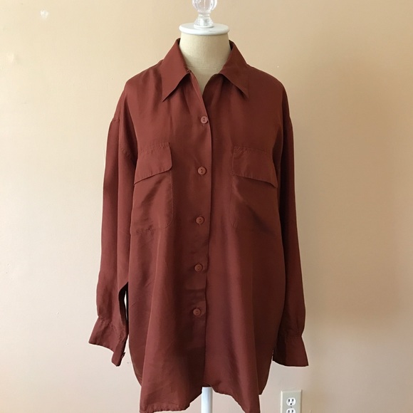 Rust Bogari Button Up Blouse - Picture 1 of 4