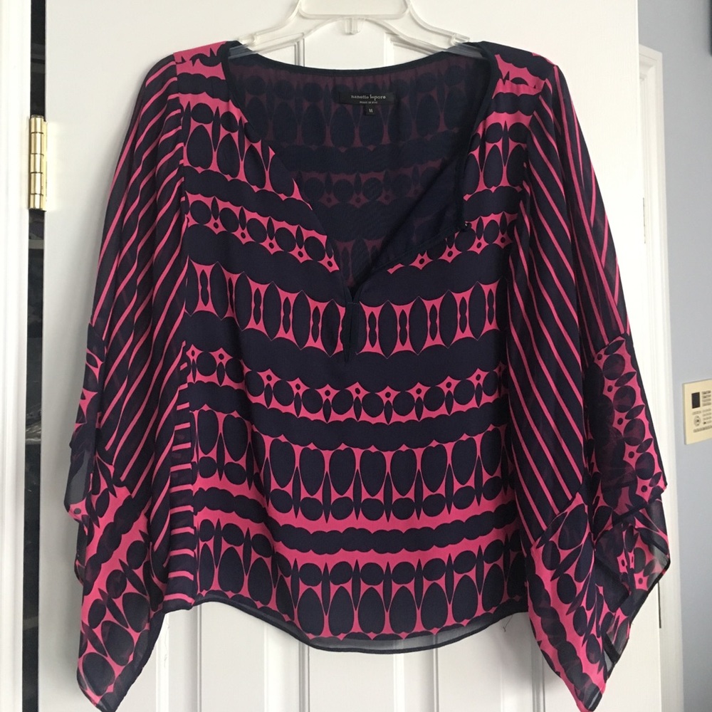 Nanette Lepore silk top with kimono sleeves