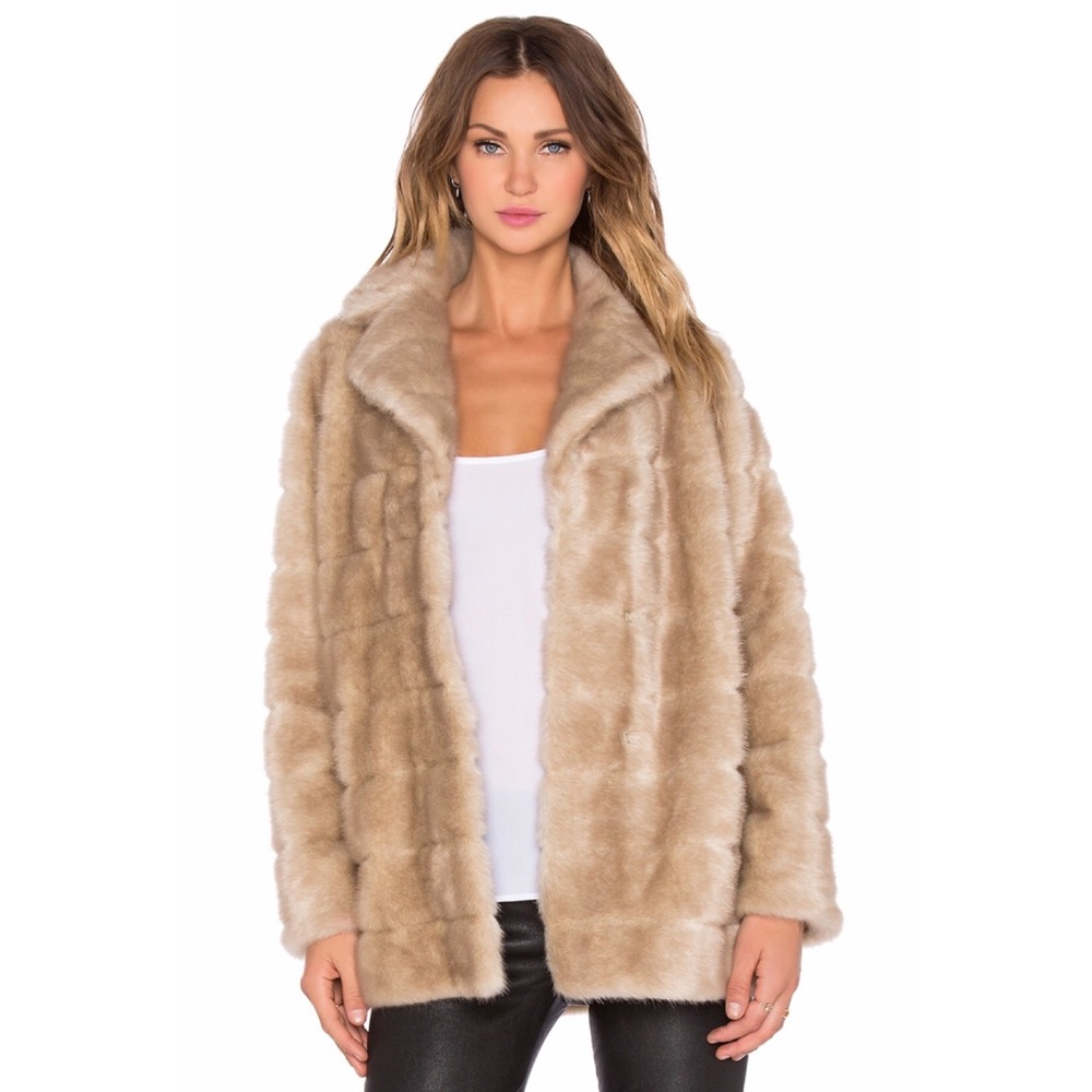 Kate spade New York blonde wink faux fur coat XS